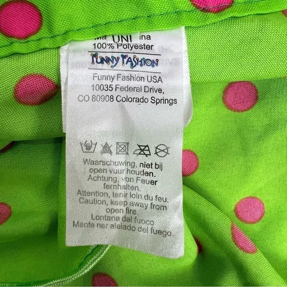 Green pink polkadot retro 50s 60s poodle skirt rock n roll Halloween costume OS - Picture 10 of 11